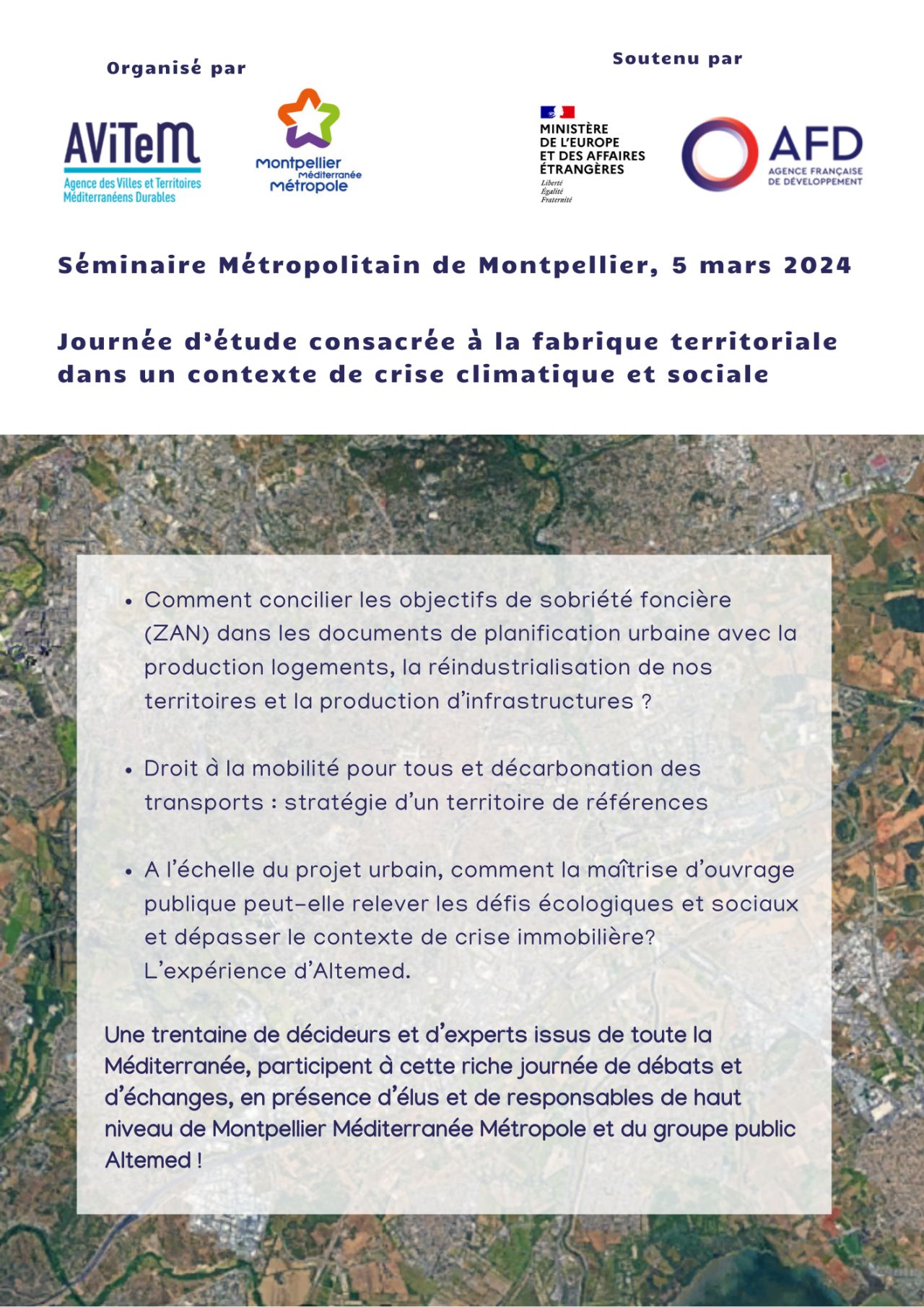 Séminaire Métropolitain de Montpellier : journée d'étude dédiée aux évolutions de la fabrique territoriale dans un contexte de crise climatique et sociale